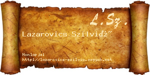 Lazarovics Szilvió névjegykártya